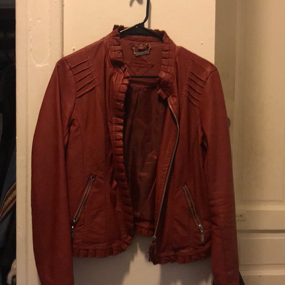 Red leather jacket